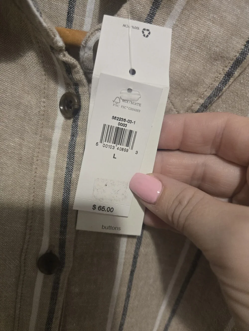 Banana Republic Linen-Blend Resort Shirt In Maverick Tan Sz Large
